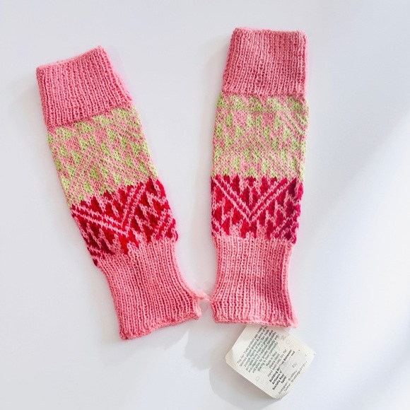 Cabbages & King Pink and Red girls Knit Leg Warmers NEW - Picture 3 of 5